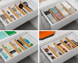 Bamboo Drawer Dividers for Organization